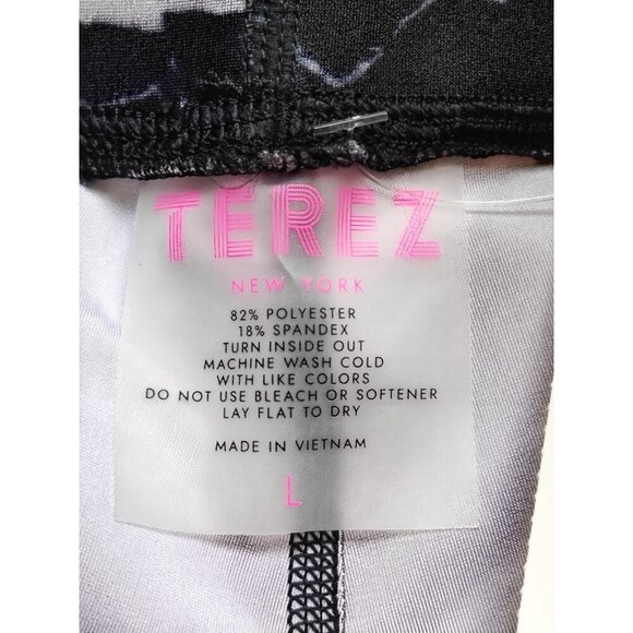 Terez Women's Black Marble Leggings Size L - Picture 3 of 7